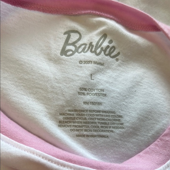 Barbie White and Pink Graphic T-Shirt - Picture 6 of 6